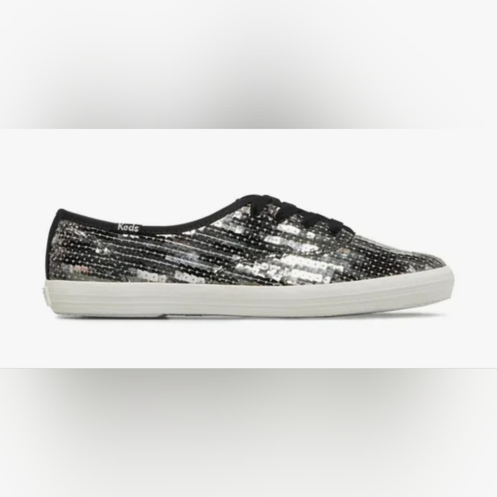 Keds Black and Silver Sequin Sneakers